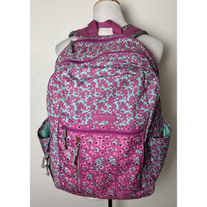 Vera Bradley Lighten Up Large Backpack Ditsy Dot Floral School Commute Travel